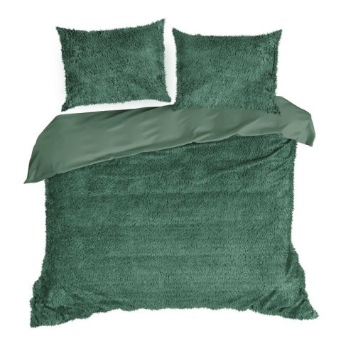 Pościel 220x200 Tiffany zielona o strukturze futra D91 Pościel 220x200 Tiffany zielona o strukturze futra D91