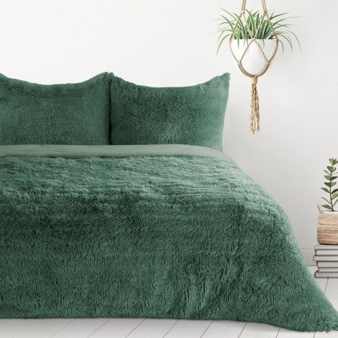 Pościel 220x200 Tiffany zielona o strukturze futra D91 Pościel 220x200 Tiffany zielona o strukturze futra D91