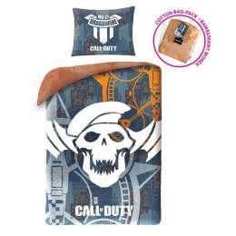 Pościel bawełniana 140x200 Call of Duty szara poszewka 70x90 + worek bawełniany Kids 12