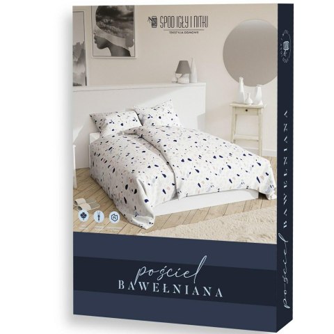 Pościel bawełniana 140x200 Lastryko biała kolorowa z jedną poszewką I24 Pościel bawełniana 140x200 Lastryko biała kolorowa z jedną poszewką I24