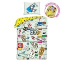 Pościel bawełniana 140x200 Monopoly seledynowa + worek bawełniany poszewka 70x90 Kids 12 Halantex Pościel bawełniana 140x200 Monopoly seledynowa + worek bawełniany poszewka 70x90 Kids 12 Halantex