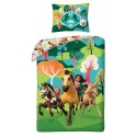 Pościel bawełniana 140x200 Spirit konie zielona poszewka 70x90 Kids 12 Halantex Pościel bawełniana 140x200 Spirit konie zielona poszewka 70x90 Kids 12 Halantex
