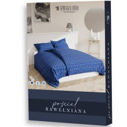 Pościel bawełniana 160x200 Kłos granatowa I24