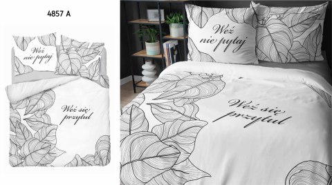 Pościel bawełniana 160x200 Weż nie pytaj weż mnie przytul biała czarna 4857 A Holland Home 73 Pościel bawełniana 160x200 Weż nie pytaj weż mnie przytul biała czarna 4857 A Holland Home 73