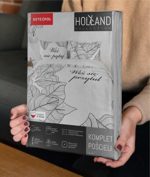 Pościel bawełniana 160x200 Weż nie pytaj weż mnie przytul biała czarna 4857 A Holland Home 73 Pościel bawełniana 160x200 Weż nie pytaj weż mnie przytul biała czarna 4857 A Holland Home 73
