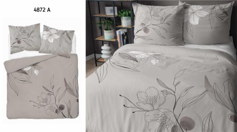 Pościel bawełniana 160x200 beżowa kwiaty 4872 A Holland Home 73 Pościel bawełniana 160x200 beżowa kwiaty 4872 A Holland Home 73