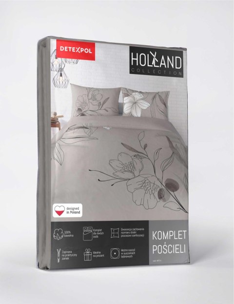 Pościel bawełniana 160x200 beżowa kwiaty 4872 A Holland Home 73 Pościel bawełniana 160x200 beżowa kwiaty 4872 A Holland Home 73