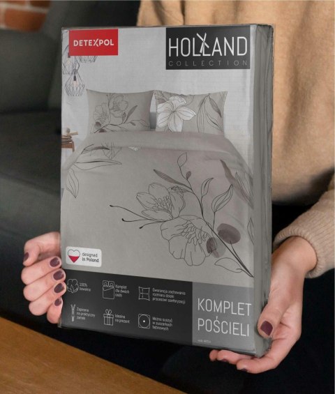 Pościel bawełniana 160x200 beżowa kwiaty 4872 A Holland Home 73 Pościel bawełniana 160x200 beżowa kwiaty 4872 A Holland Home 73