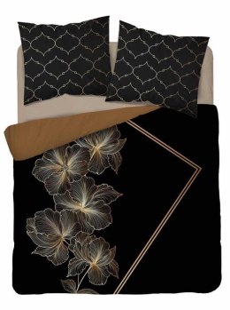 Pościel bawełniana 160x200 czarna ruda kwiaty 4859 A Holland Home 73