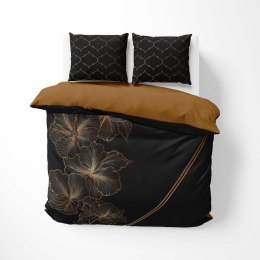 Pościel bawełniana 160x200 czarna ruda kwiaty 4859 A Holland Home 73