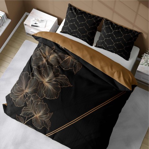 Pościel bawełniana 160x200 czarna ruda kwiaty 4859 A Holland Home 73 Pościel bawełniana 160x200 czarna ruda kwiaty 4859 A Holland Home 73