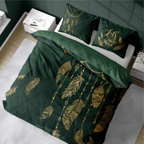 Pościel bawełniana 160x200 zielona złota łapacz snów pióra 4862 A Holland Home 73 Pościel bawełniana 160x200 zielona złota łapacz snów pióra 4862 A Holland Home 73