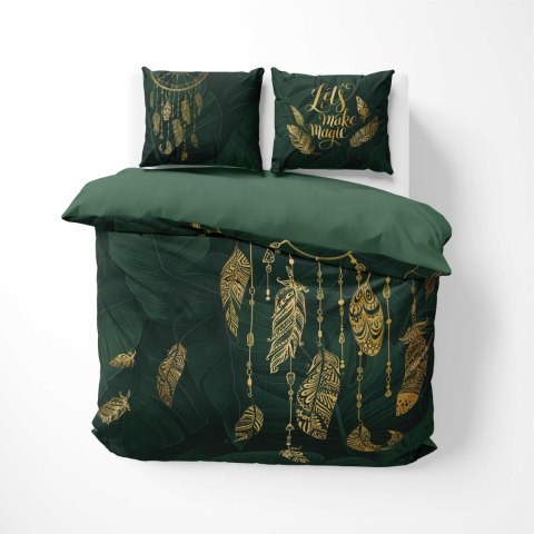 Pościel bawełniana 160x200 zielona złota łapacz snów pióra 4862 A Holland Home 73 Pościel bawełniana 160x200 zielona złota łapacz snów pióra 4862 A Holland Home 73