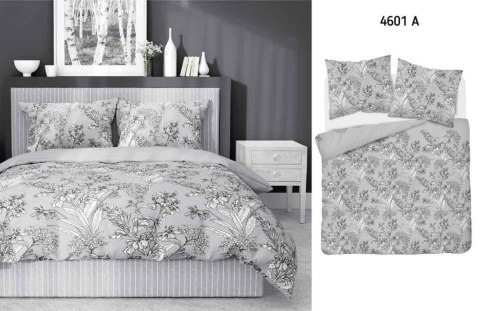 Pościel satynowa 160x200 szara kwiaty 4601 A Home Satin 64 Pościel satynowa 160x200 szara kwiaty 4601 A Home Satin 64