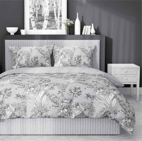 Pościel satynowa 160x200 szara kwiaty 4601 A Home Satin 64 Pościel satynowa 160x200 szara kwiaty 4601 A Home Satin 64