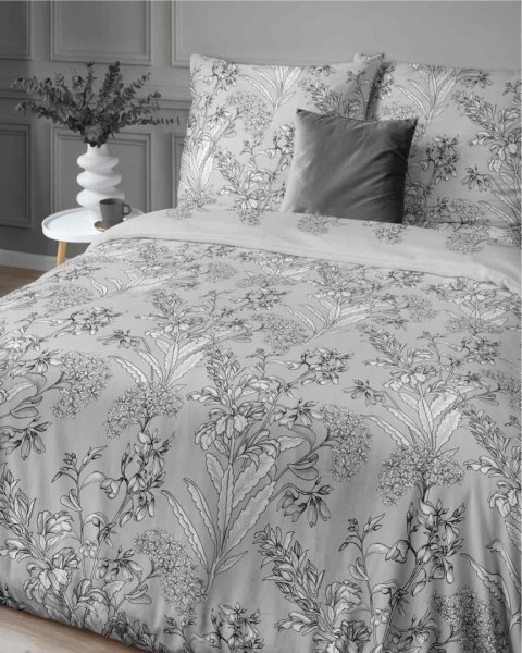Pościel satynowa 160x200 szara kwiaty 4601 A Home Satin 64 Pościel satynowa 160x200 szara kwiaty 4601 A Home Satin 64