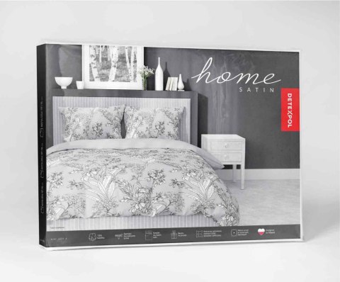 Pościel satynowa 160x200 szara kwiaty 4601 A Home Satin 64 Pościel satynowa 160x200 szara kwiaty 4601 A Home Satin 64