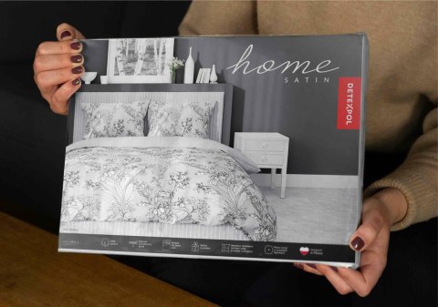 Pościel satynowa 160x200 szara kwiaty 4601 A Home Satin 64 Pościel satynowa 160x200 szara kwiaty 4601 A Home Satin 64