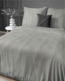 Pościel satynowa 220x200 beżowa gemetria 4605 A Home Satin 64