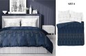 Pościel satynowa 220x200 granatowa biała geometria 4203 A Home Satin 64