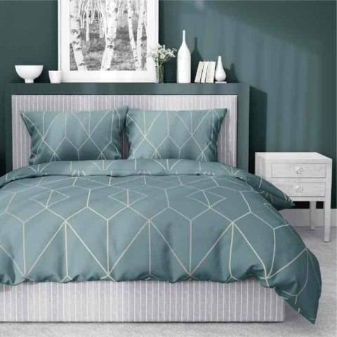Pościel satynowa 220x200 miętowa geometria 4602 A Home Satin 64 Pościel satynowa 220x200 miętowa geometria 4602 A Home Satin 64