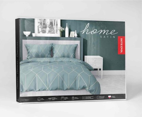 Pościel satynowa 220x200 miętowa geometria 4602 A Home Satin 64 Pościel satynowa 220x200 miętowa geometria 4602 A Home Satin 64