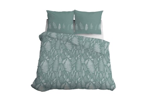 Pościel satynowa 220x200 miętowa liście 4603 A Home Satin 64 Pościel satynowa 220x200 miętowa liście 4603 A Home Satin 64