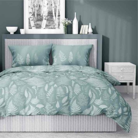Pościel satynowa 220x200 miętowa liście 4603 A Home Satin 64 Pościel satynowa 220x200 miętowa liście 4603 A Home Satin 64