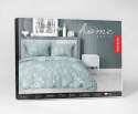 Pościel satynowa 220x200 miętowa liście 4603 A Home Satin 64 Pościel satynowa 220x200 miętowa liście 4603 A Home Satin 64