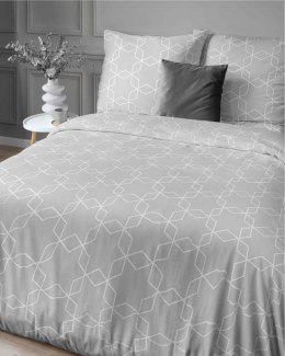 Pościel satynowa 220x200 szara geometria 4604 A Home Satin 64