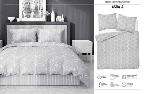 Pościel satynowa 220x200 szara geometria 4604 A Home Satin 64 Pościel satynowa 220x200 szara geometria 4604 A Home Satin 64