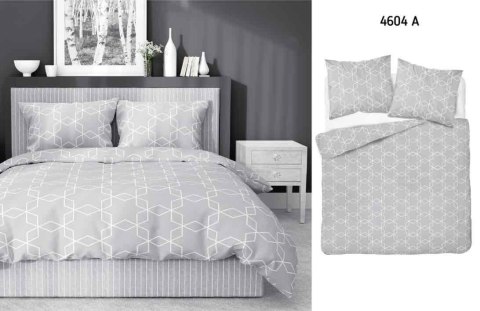 Pościel satynowa 220x200 szara geometria 4604 A Home Satin 64 Pościel satynowa 220x200 szara geometria 4604 A Home Satin 64