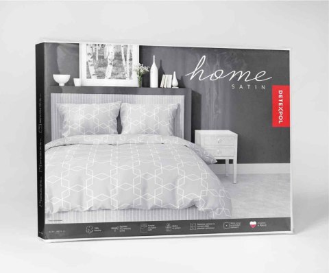 Pościel satynowa 220x200 szara geometria 4604 A Home Satin 64 Pościel satynowa 220x200 szara geometria 4604 A Home Satin 64