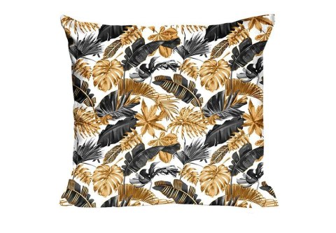 Poszewka bawełniana 40x40 1495N biała złote szare liście palmy Classic E24 Poszewka bawełniana 40x40 1495N biała złote szare liście palmy Classic E24