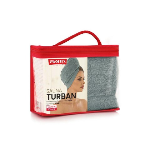 Turban kąpielowy do sauny szary tkanina frotte Zwoltex Turban kąpielowy do sauny szary tkanina frotte Zwoltex