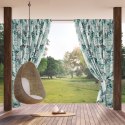 Zasłona gotowa 155x200 Garden 2 biała zielona liście do ogrodu wodoodporna mocowana na tunelu Eurofirany Zasłona gotowa 155x200 Garden 2 biała zielona liście do ogrodu wodoodporna mocowana na tunelu Eurofirany