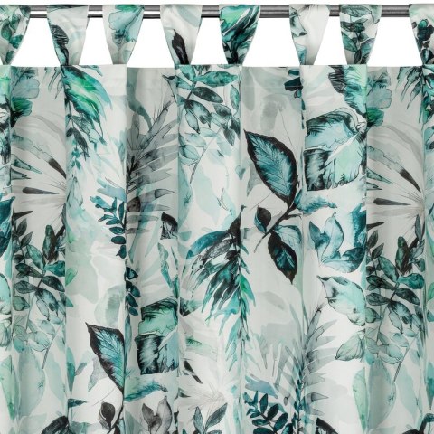 Zasłona gotowa 155x220 Garden 2 biała zielona liście do ogrodu wodoodporna mocowana na szelki/rzep Eurofirany Zasłona gotowa 155x220 Garden 2 biała zielona liście do ogrodu wodoodporna mocowana na szelki/rzep Eurofirany