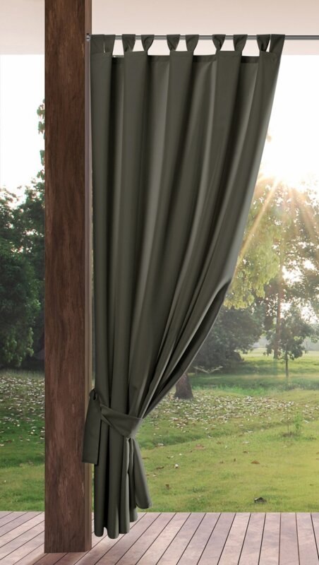 Zasłona gotowa 155x220 Garden grafitowa do ogrodu wodoodporna mocowana na szelki/rzep Eurofirany Zasłona gotowa 155x220 Garden grafitowa do ogrodu wodoodporna mocowana na szelki/rzep Eurofirany