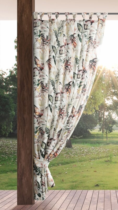Zasłona gotowa 155x240 Garden 2 biała kolorowa kwiaty do ogrodu wodoodporna mocowana na szelki/rzep Eurofirany Zasłona gotowa 155x240 Garden 2 biała kolorowa kwiaty do ogrodu wodoodporna mocowana na szelki/rzep Eurofirany