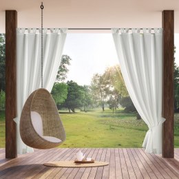 Zasłona gotowa 155x260 Garden biała do ogrodu wodoodporna mocowana na szelki/rzep Eurofirany