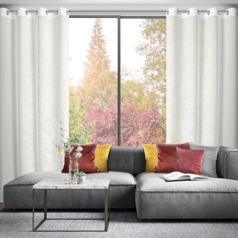 Firana gotowa Rossi 135x250 biała złota na przelotkach Eurofirany Firana gotowa Rossi 135x250 biała złota na przelotkach Eurofirany