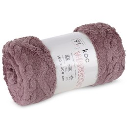 Koc narzuta 200x220 Warkocz różowy pled D91