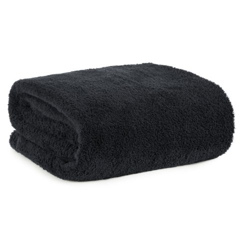 Koc narzuta z mikrofibry typu flano 170x210 czarny miękki Lori D91 Koc narzuta z mikrofibry typu flano 170x210 czarny miękki Lori D91