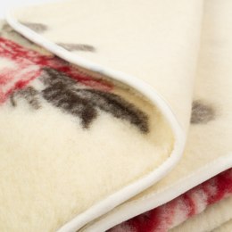 Koc wełniany merynos 140x200 Rosso czerwone Wyroby rehabilitacyjne Pościelowe wyroby rozgrzewające
