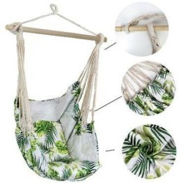 Podwieszany fotel huśtawka Jungle + poduszki zielony 120x100