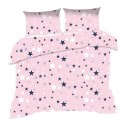Pościel bawełniana 100x135 362K gwiazdki różowa Kids 24 z poszewką 40x60