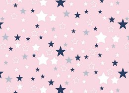 Pościel bawełniana 100x135 362K gwiazdki różowa Kids 24 z poszewką 40x60