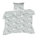 Pościel bawełniana 100x135 366K gwiazdki szara Kids 24 z poszewką 40x60