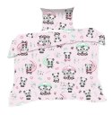 Pościel bawełniana 100x135 669K pandy różówa kolorowa Kids 24 z poszewką 40x60 Pościel bawełniana 100x135 669K pandy różówa kolorowa Kids 24 z poszewką 40x60