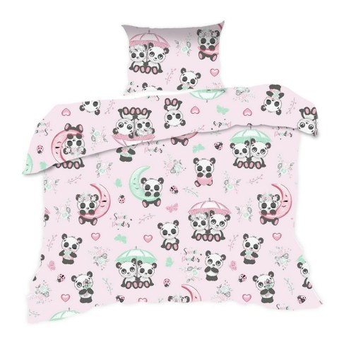 Pościel bawełniana 100x135 669K pandy różówa kolorowa Kids 24 z poszewką 40x60 Pościel bawełniana 100x135 669K pandy różówa kolorowa Kids 24 z poszewką 40x60